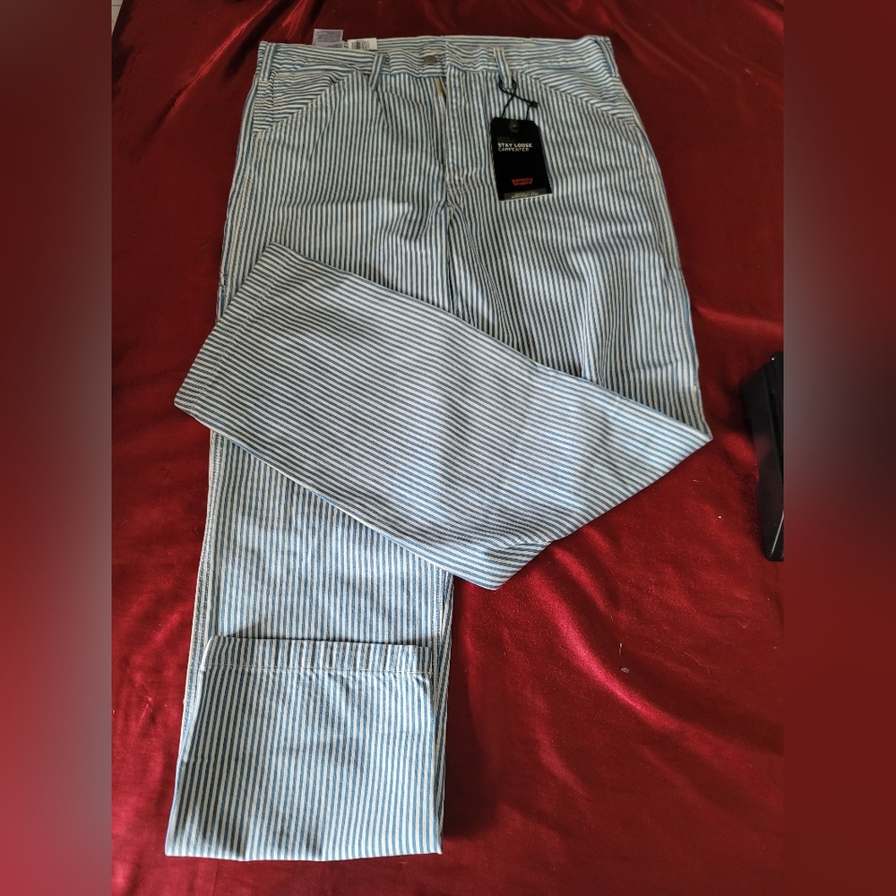 Levi's  strauss &co. Blue stripes  original riveted stay loose size  34x 34New